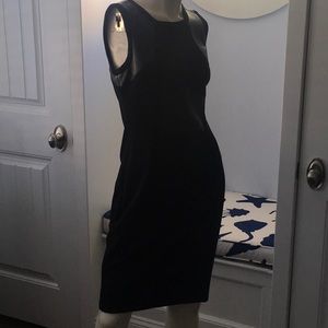 Black Dress with Leather Detail